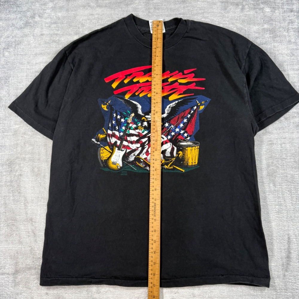 Travis Tritt Shirt Mens Large Black Vintage 90s Country Music Flag Eagle Band - Picture 5 of 8